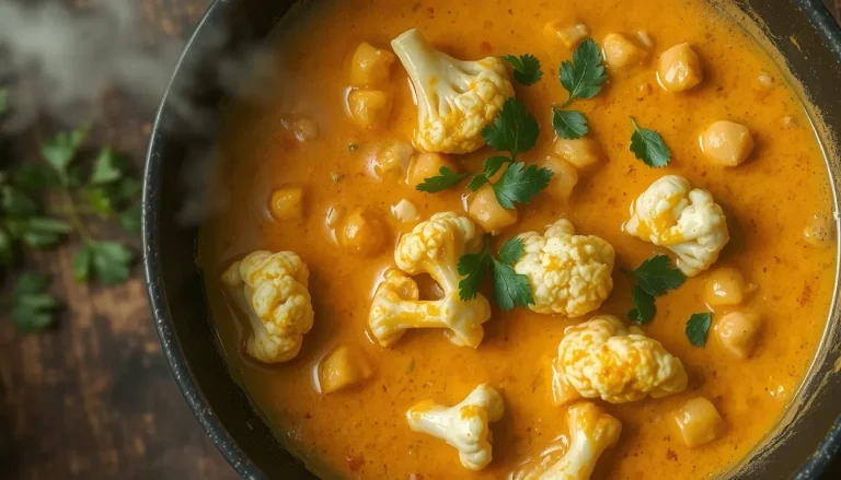 Curry chou-fleur pois chiches facile et crémeux au lait de coco