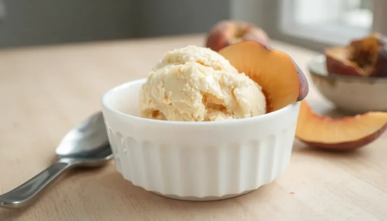 Glace à la pêche : recette facile sans sorbetière